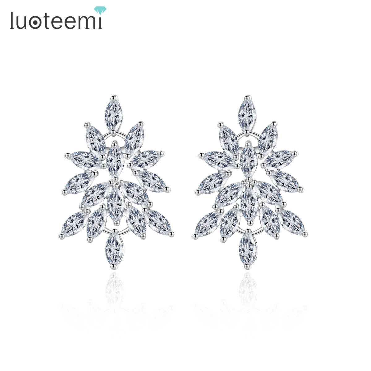 

LUOTEEMI Designer Stud Accessory Big Woman Flower Dainty Bridal 2022 Earing Jewelry Diamond Earring Charm