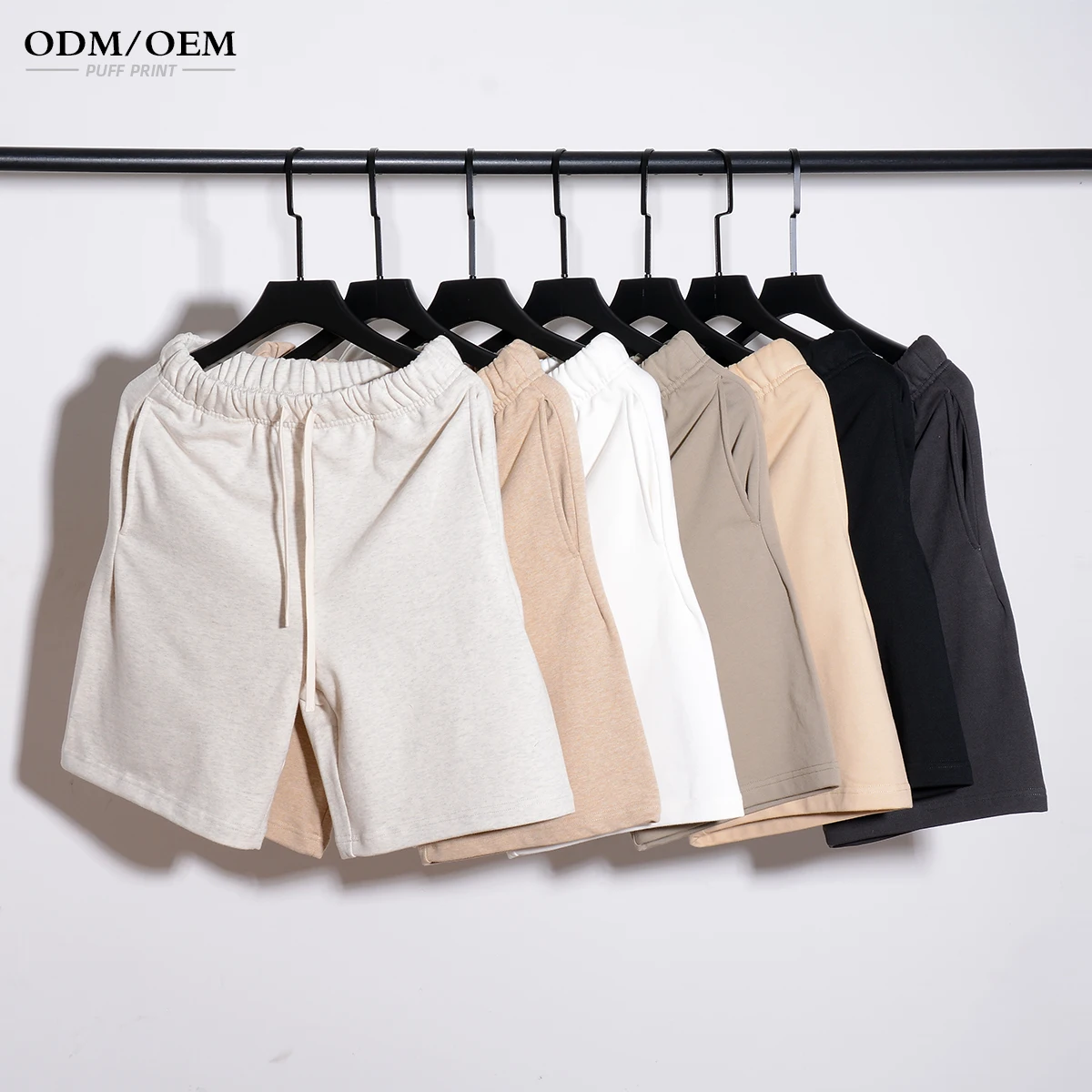 Manufacturer Men Drawstring Shorts Men Custom Brand Street Swear 100% Cotton Casual Sweat Shorts