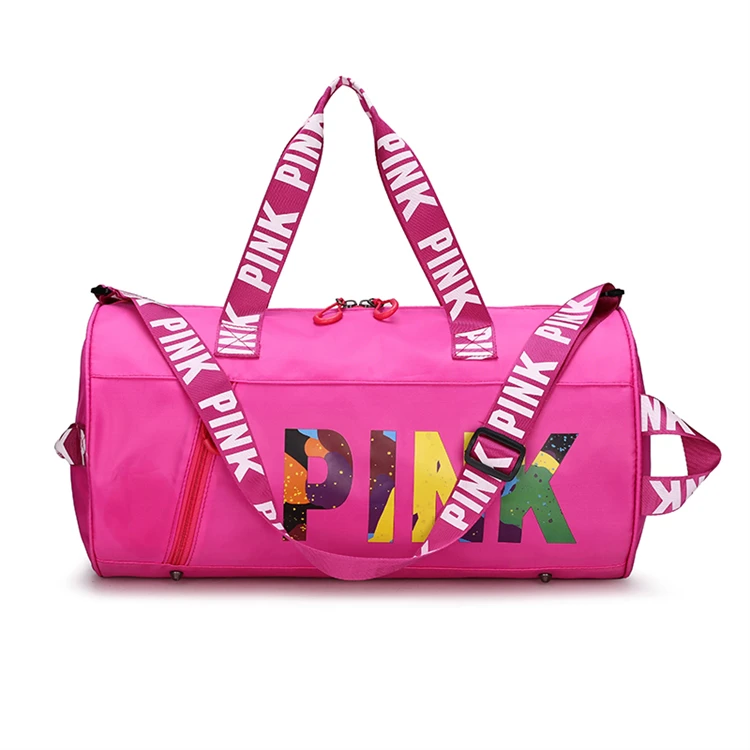 

New Design pink women waterproof big gym sports yoga designer luggage and travel bags water proof traveling set bag, Customized color
