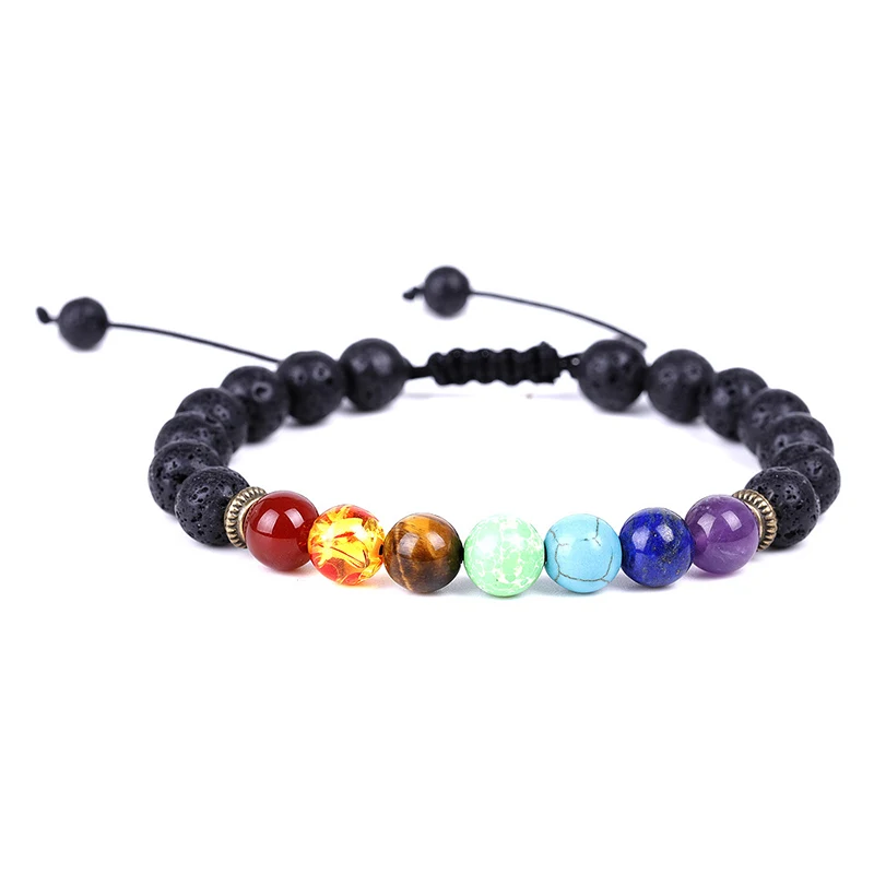 

Trade Insurance Best Selling Fashion Natural Stones 7 Chakra Adjustable Bracelet, Picture shows