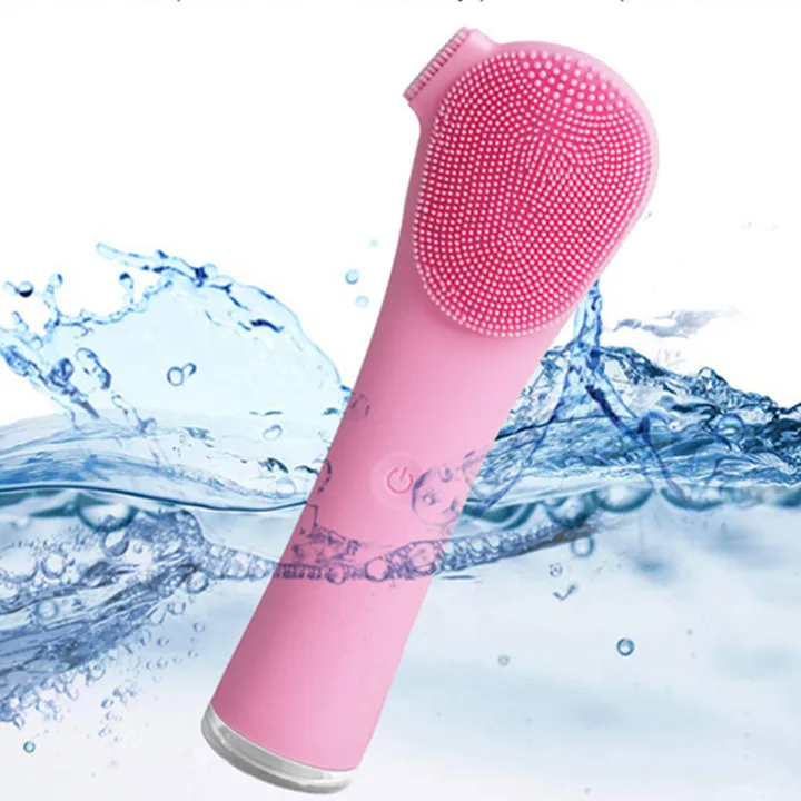

Handheld rechargeable face cleansing massager sonic facial cleanser brush with 5 speeds, Pink, blue, red