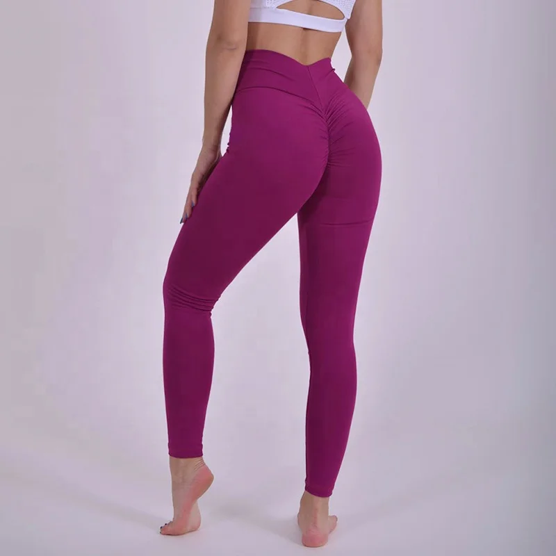 

new burgundy red leggings high quality scrunch V butt leggings shaperwear XXL yoga pants for women