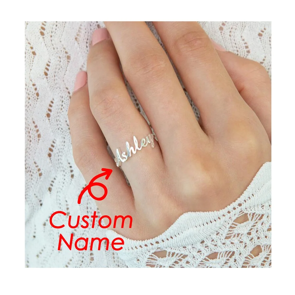 

Trendy Fashion Gold Filled Letter Men Rings Stainless Steel Silver Jewelry Mood Initial Custom Name Zodiac Love Ring Women