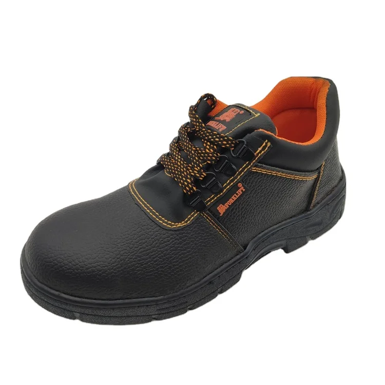 

Hot selling industrial safety shoes breathable protective equipment men leather working boots construction safety Mid top shoes, Black