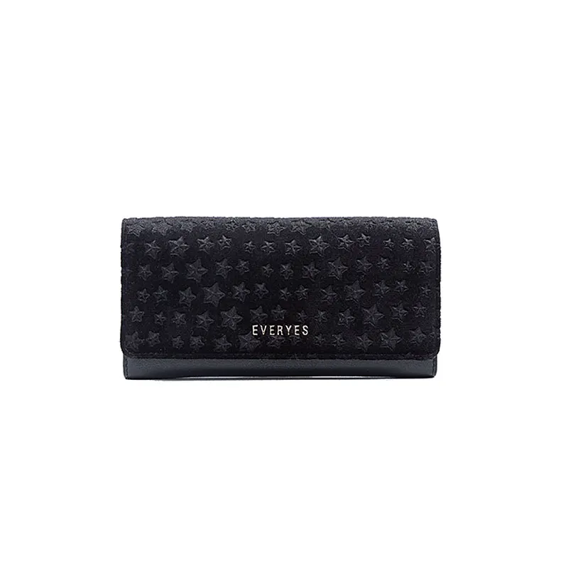 

Large capacity covering clutch purse multifunctional rectangular black wallet