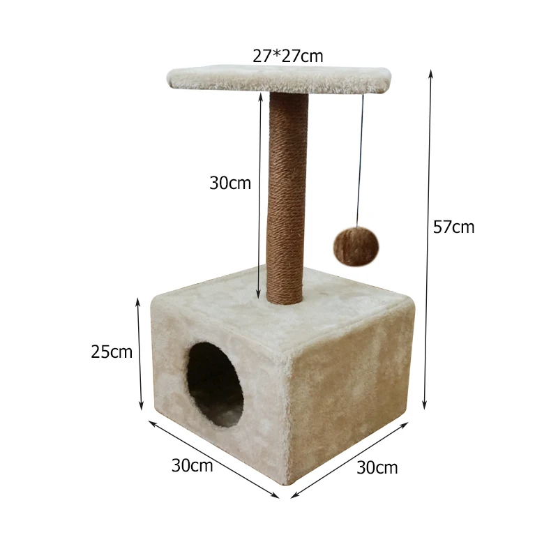 

Modern eco pet toy ball buildable solid post cat furniture scratcher house, Green or customized