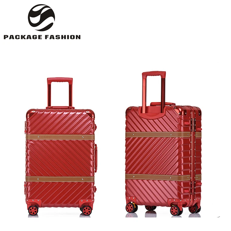 

Customized processing high quality special aluminum frame abs pc luggage suitcase, Black / silver / white / dark green / red / rose gold