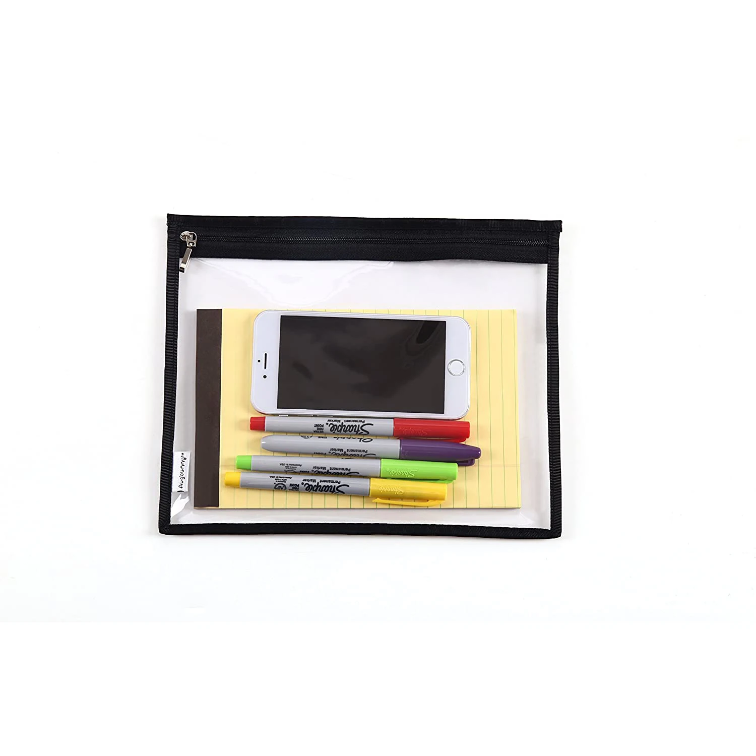 

Custom Multi-Purpose Water Resisitant Clear PVC Cosmatics makeup Organizer Toilet Bags Pouch Beauty Case with Zipper Closure, Black