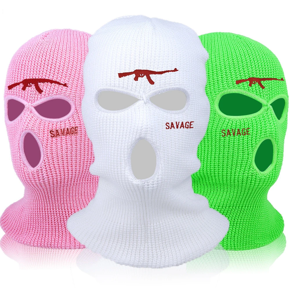 

Hot sale custom design embroidered neon balaclava three hole balaclava with custom balaclava Logo