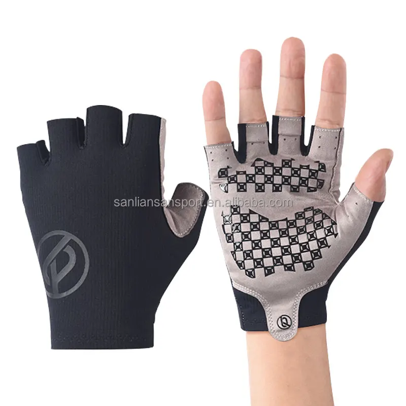 

stock retail Anti slip sport gym weight lifting gloves durable riding cycling bike gloves for men woman, Black