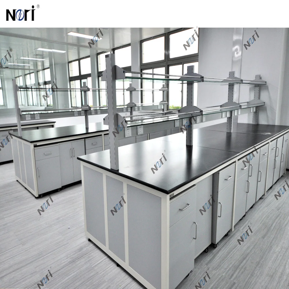 Customised Steel Laboratory Central Island Work Bench Table With