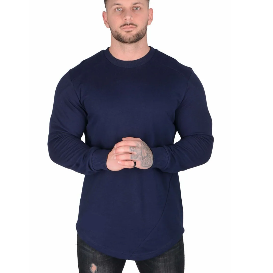 

M-XXL Plus Size Long Sleeves Solid Color Men Coat Round Collar Splice Men Sweater Without Hoodies, As picture shows or customized picture