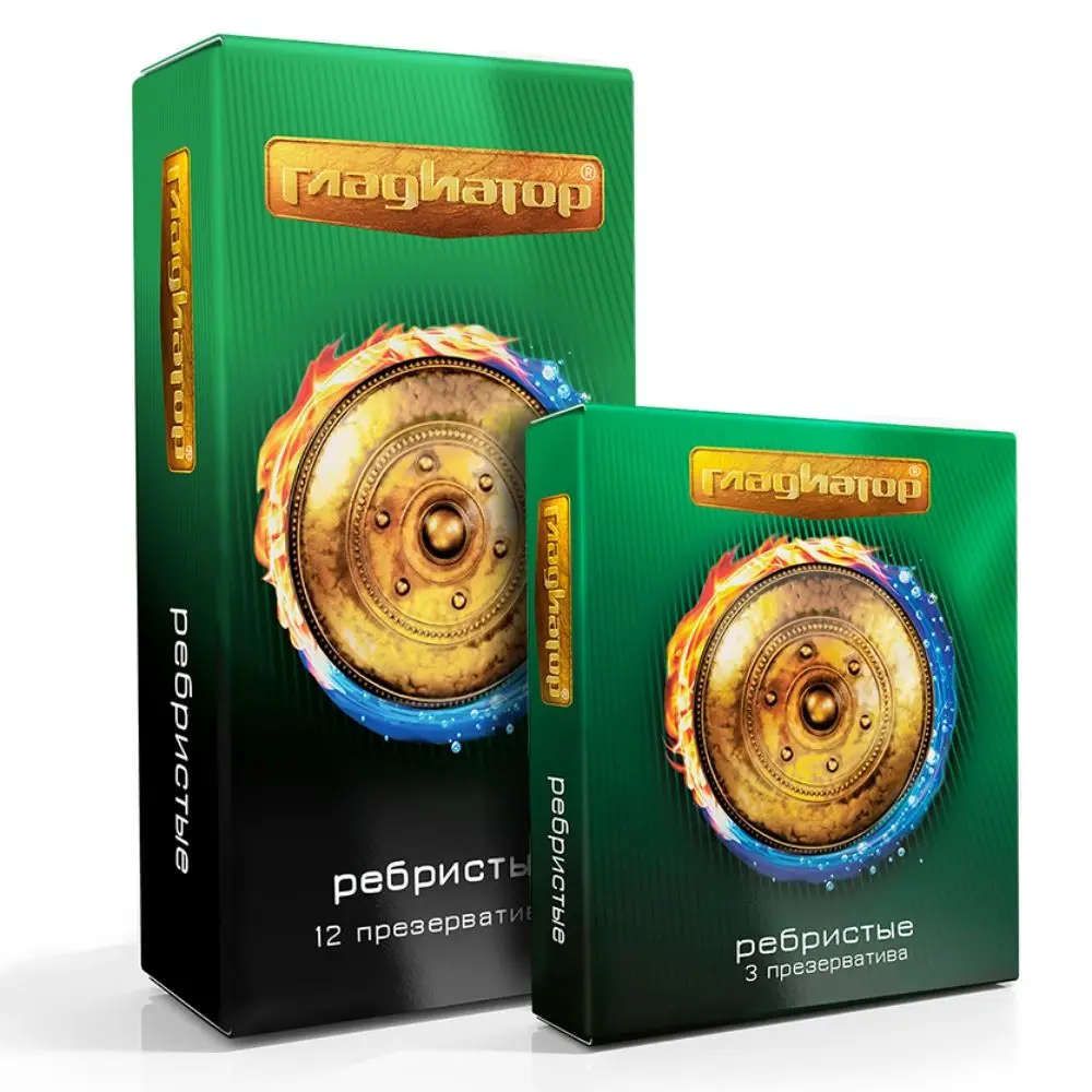
Ribbed condoms for men Gladiator 
