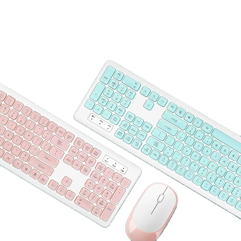 

Real Pink Adjustable Ergonomic Keyboard and Mouse Set, Blue/pink