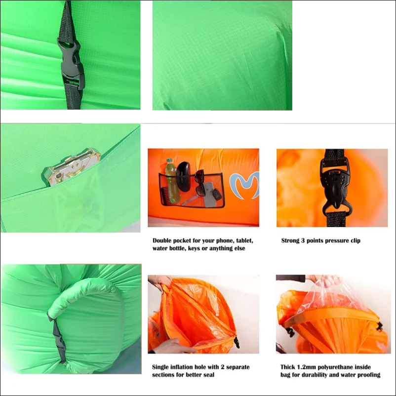 2020 Inflatable Air Lounger 190t 210d 210t Ripstop Nylon Air Lounger