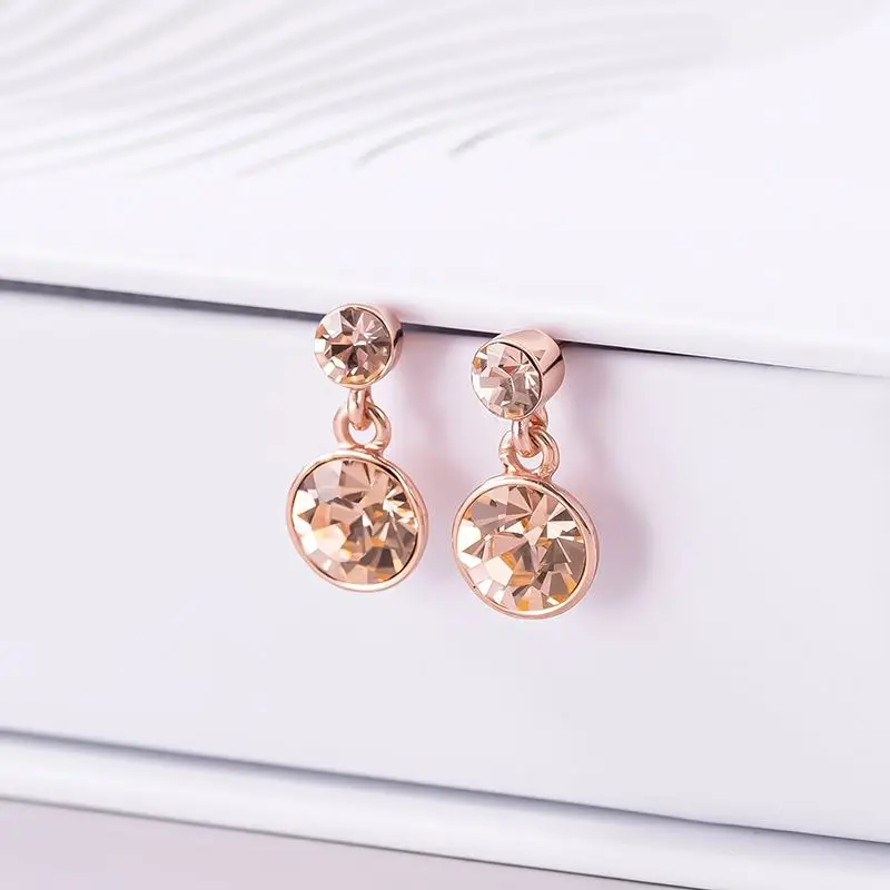 

YE10103 Italina High Quality Sparking Diamond Rose Gold Plated ECO Friendly Trendy Alloy Drop Earring Jewelry For Women