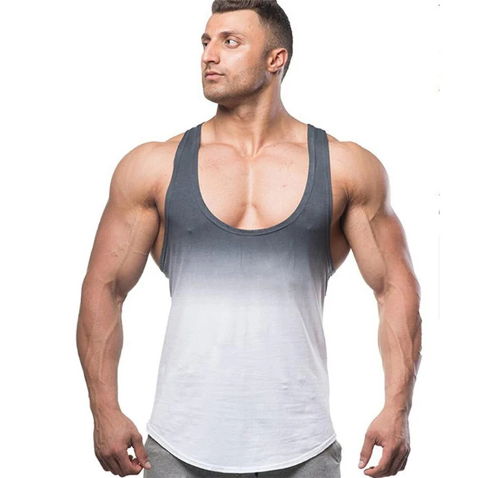 

2019 Customized New Coming High Quality Breathable Men Gym Bodybuilding Tank Top Slim Fit Fitness Stringer, Colors