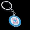 Custom made Mexico round silver plated hard enamel key ring