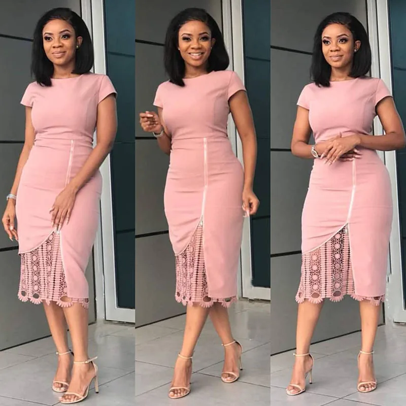 

Women Dresses High Quality Office Lady Wear Classy Dress With Corsage, As pictures