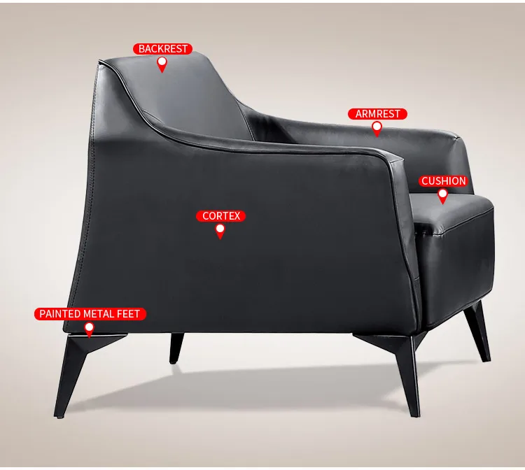 Pengpai Fashion Office Furniture Leather Small Modern Set Designs Modular Sofa