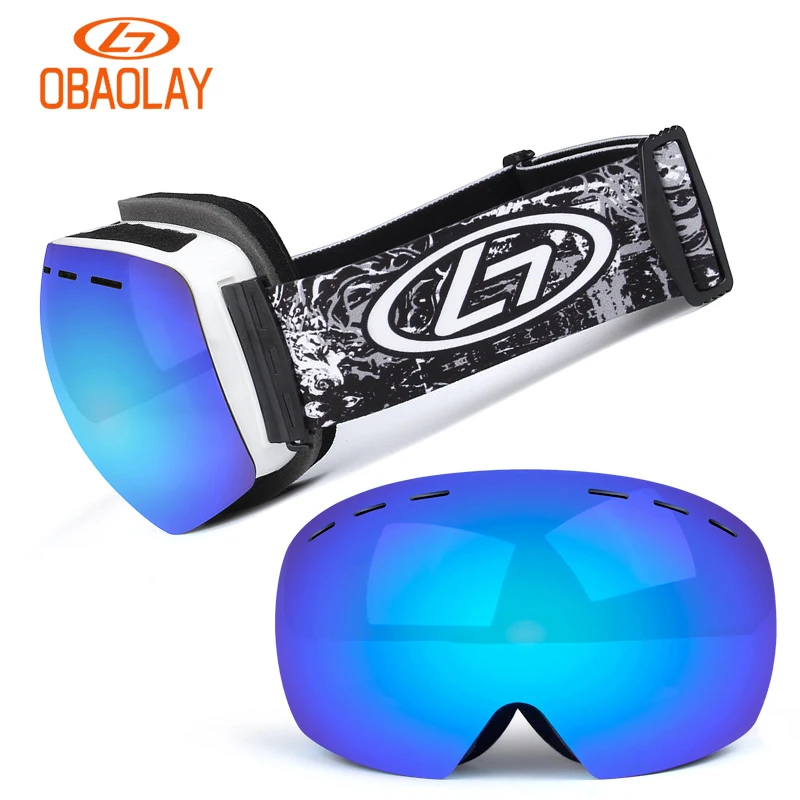 

UV400 Double lens Anti fog Ski Goggles Adult Unisex Snow Sports Eyewear outdoor custom snow goggles fast shipping