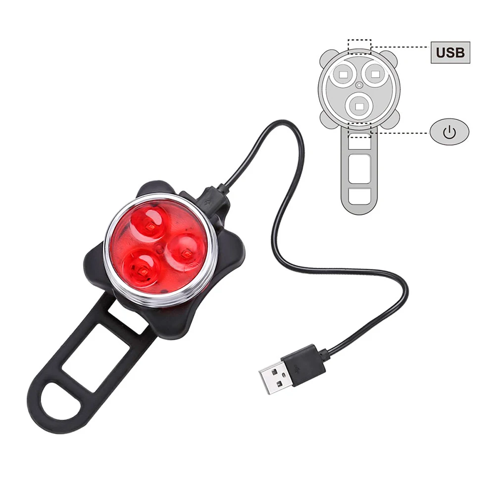 

VCAN Waterproof Cycling Headlight and Taillight Rechargeable LED Bicycle Light USB Set, Black