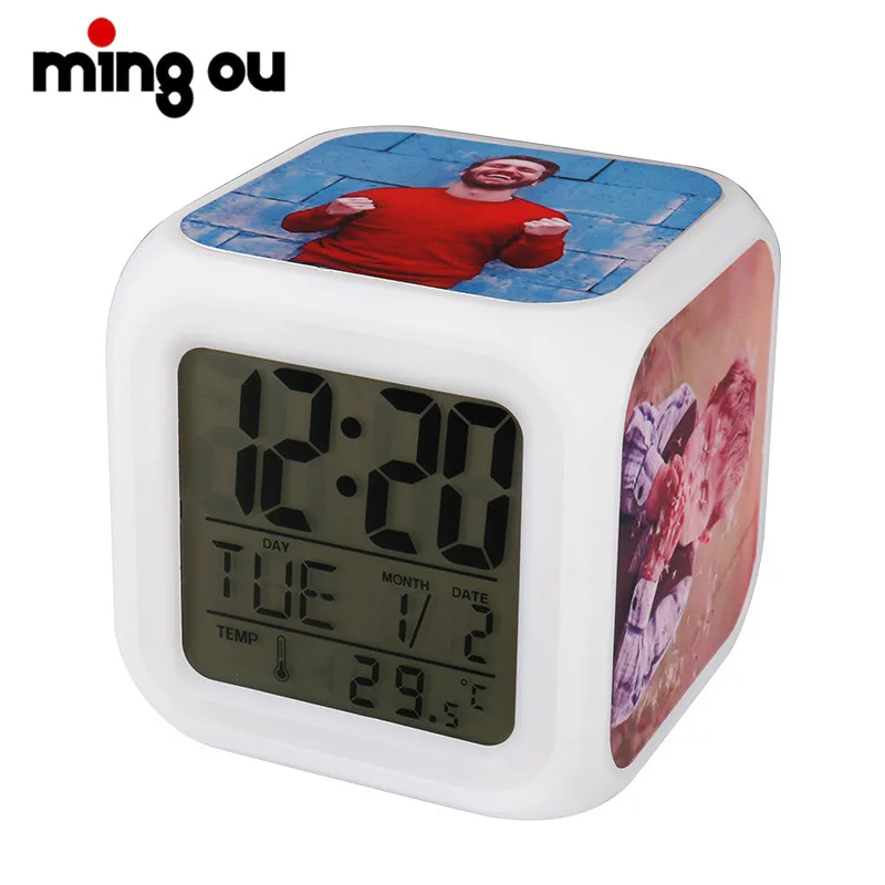 

Sublimation Blank Desk Clock Led Digital Alarm Clock Wireless Charger Digital Alarm Table Clock, Customized color