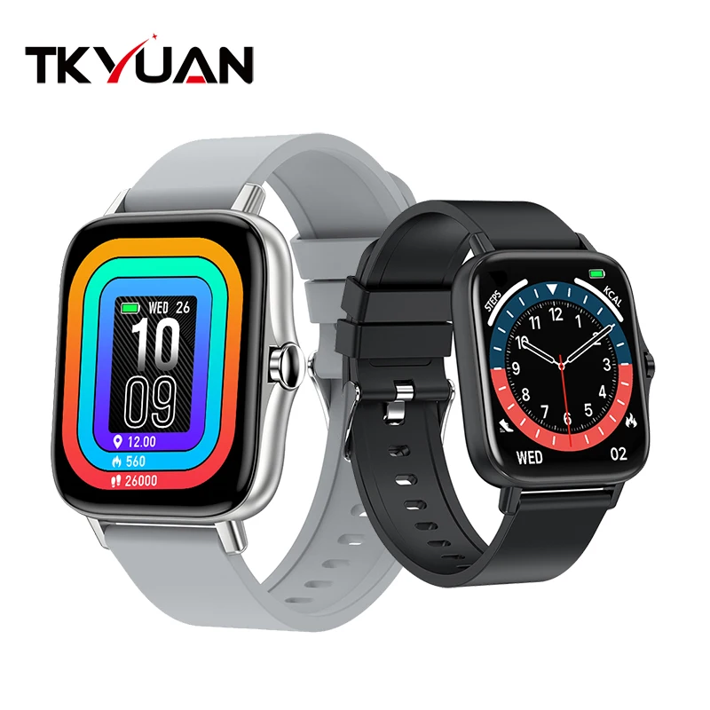 

2021 Smart Watch T42 1.7 Inch Big Square Screen Wristwatch Fitness Watch Bracelet Blood Pressure Temperature Smartwatch Dafit