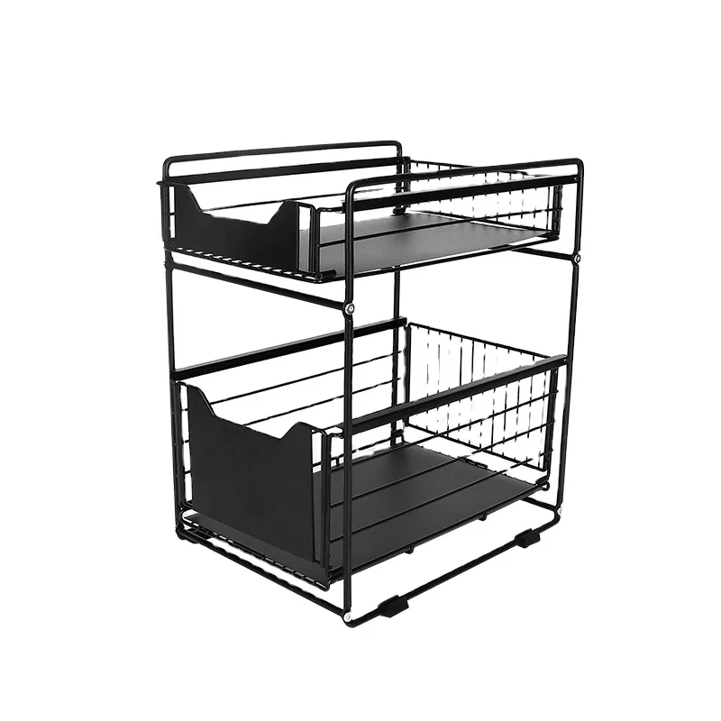 Multifunctional Pull-Out Detachable Kitchen Storage Rack Lower Sink Floor-to-Ceiling Multi-Layer Unit for Household Use