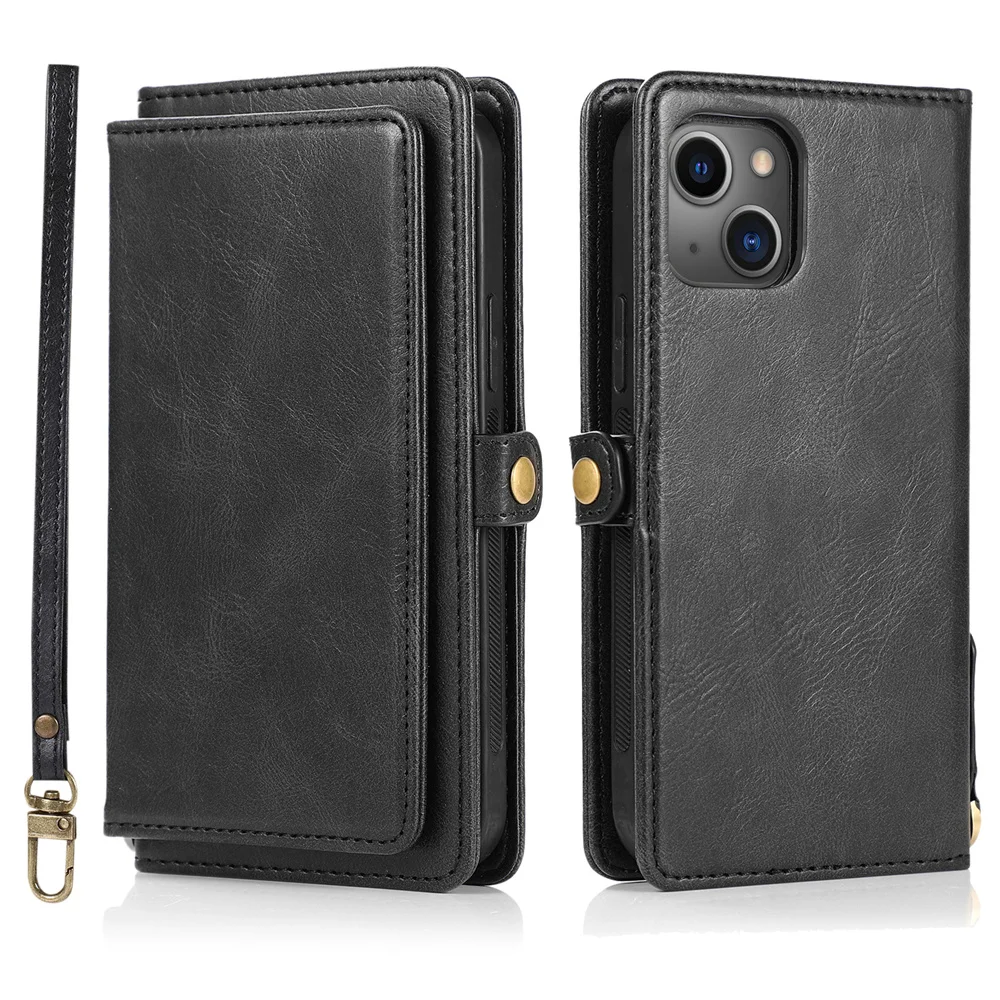 

for iphone 13 case Detachable Magnetic leather flip case 2 in 1 wallet phone case for iPhone