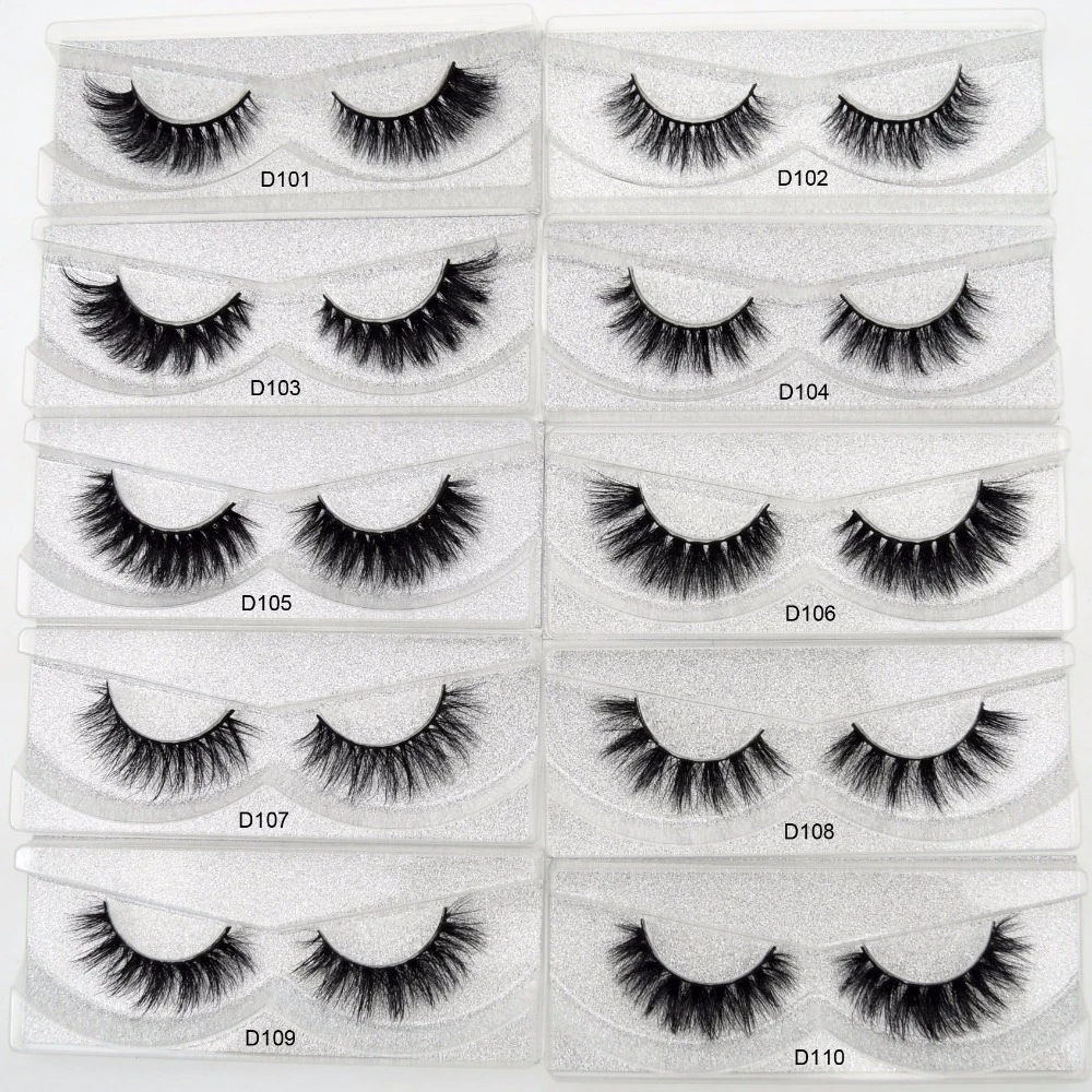 

100% Real Mink False Eyelashes Cruelty free Handmade 3D Mink Lashes Full Strip Mink Lashes D series 22mm, Natural black faux mink eyelashes