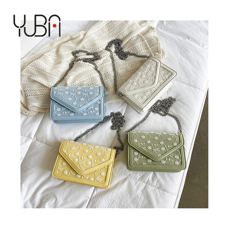 

Personality Embroidery lace shoulder handbag for woman Underarm purses luxury Chains Casual crossbody bag, Customizable