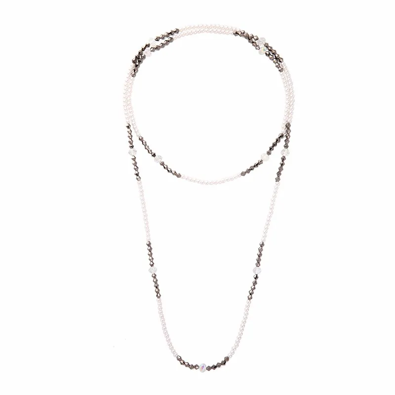 

xl01538b Retro Elegant Charming White Multi Layers Long Unique Beaded Pearls Jewelry Necklace Sets for Women 2020, Gold