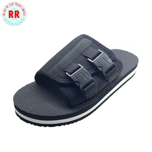 
HIGH QUALITY costumised custom made open toe buckle sandal men black stylish men mold sandal thick sole 