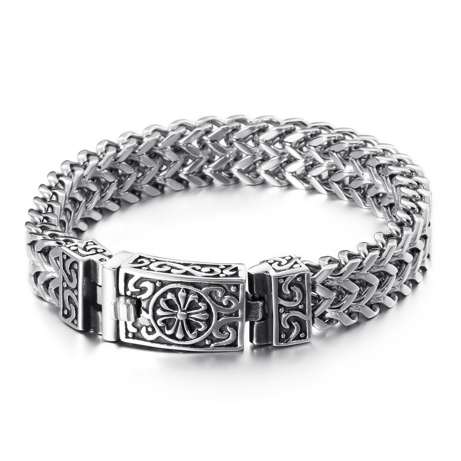 

KALEN personality punk double chain stainless steel bracelet man