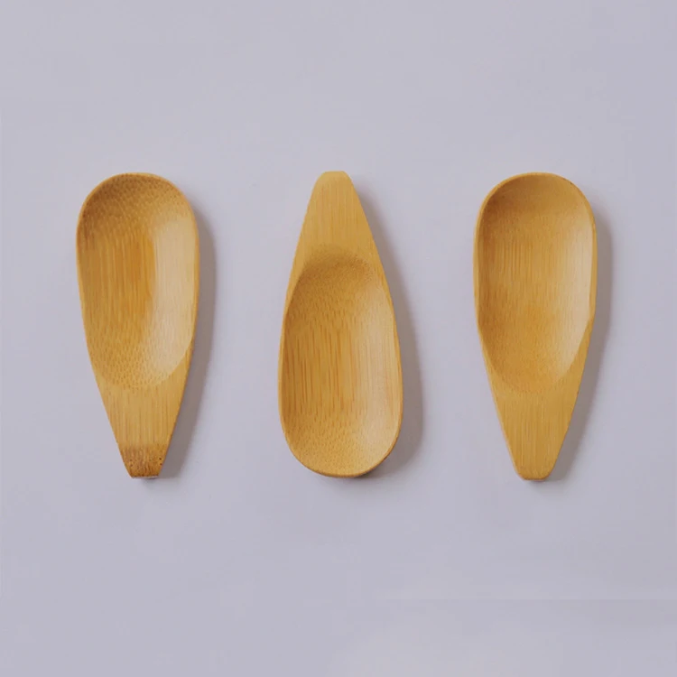 

Hot Sales Tea Spoon  bamboo leaf spoon ice cream honey spoon, Natural