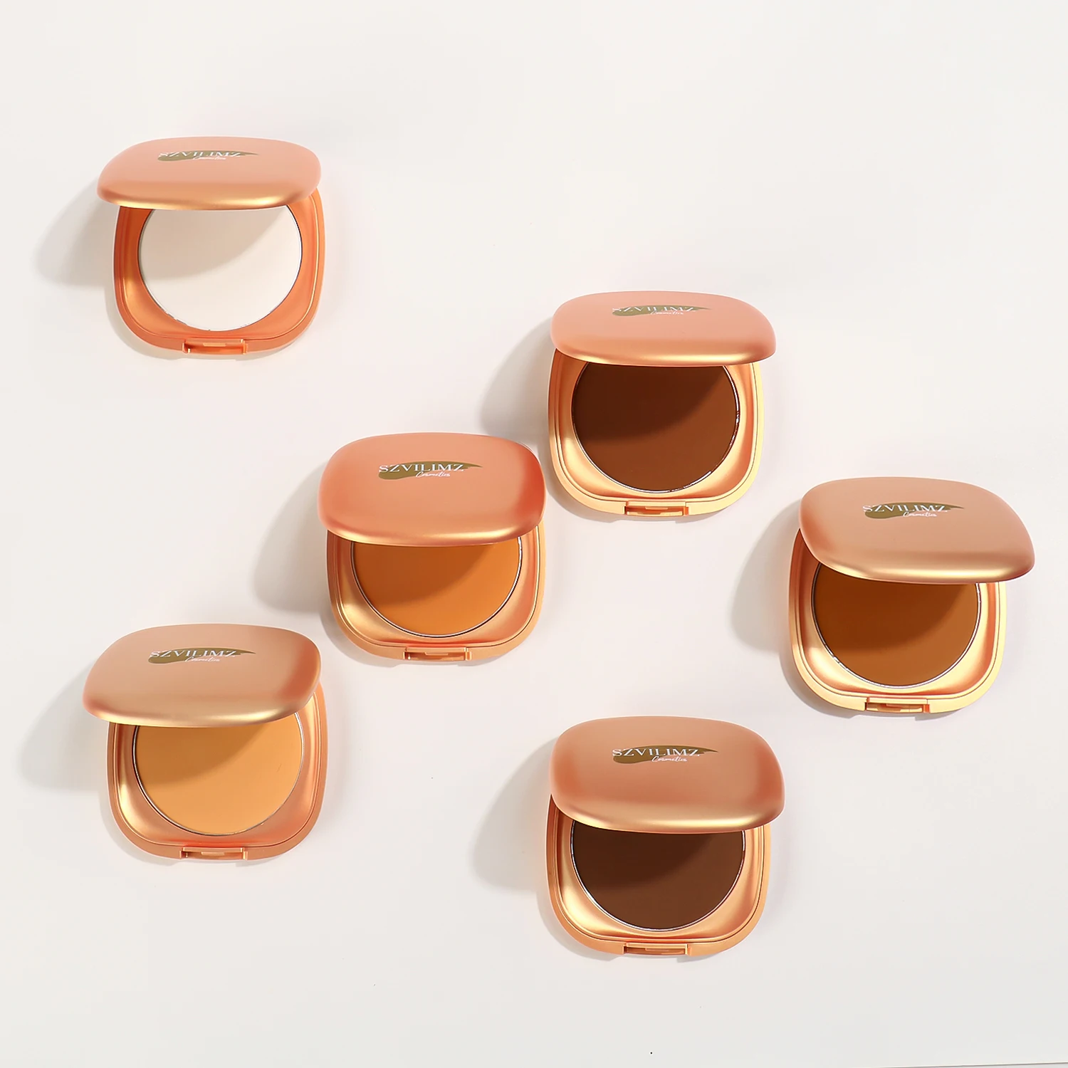 Private Label Makeup 6 Colors Waterproof Pressed Powder Full Coverage Oil Control Pressed Powder
