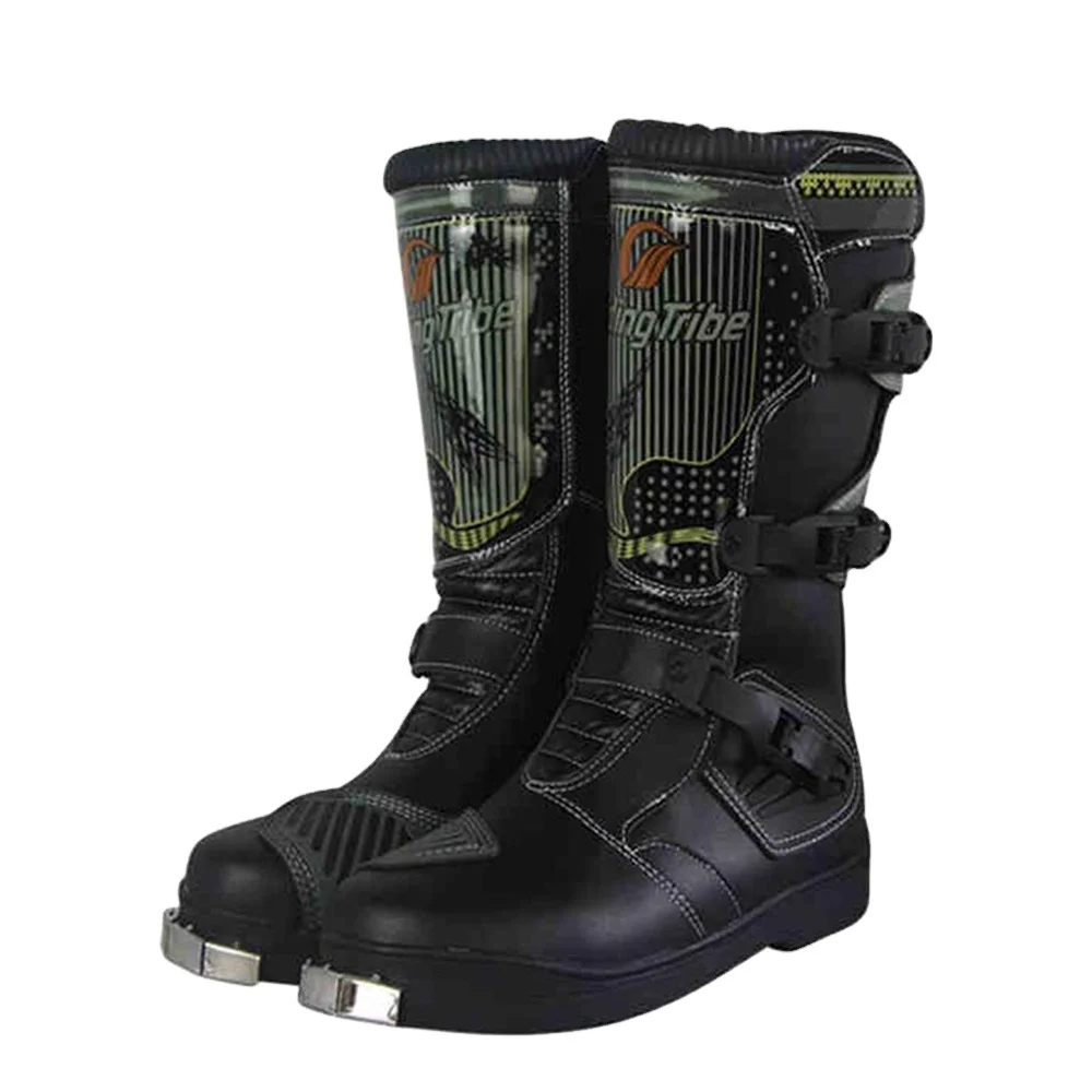 

Motorcycle Boots Anti collision Waterproof Motocross Boots Racing Riding Boots Off Road Motorbike Biker Motorcycle Shoes for Men, Black/yellow