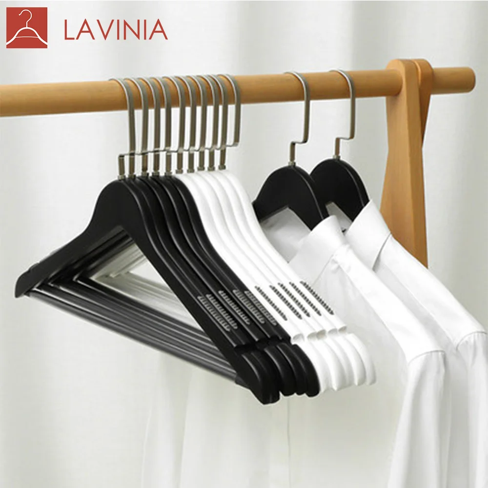 

Wooden Hanger For Clothes women dresses racks Non-slip customized black hangers white hangers