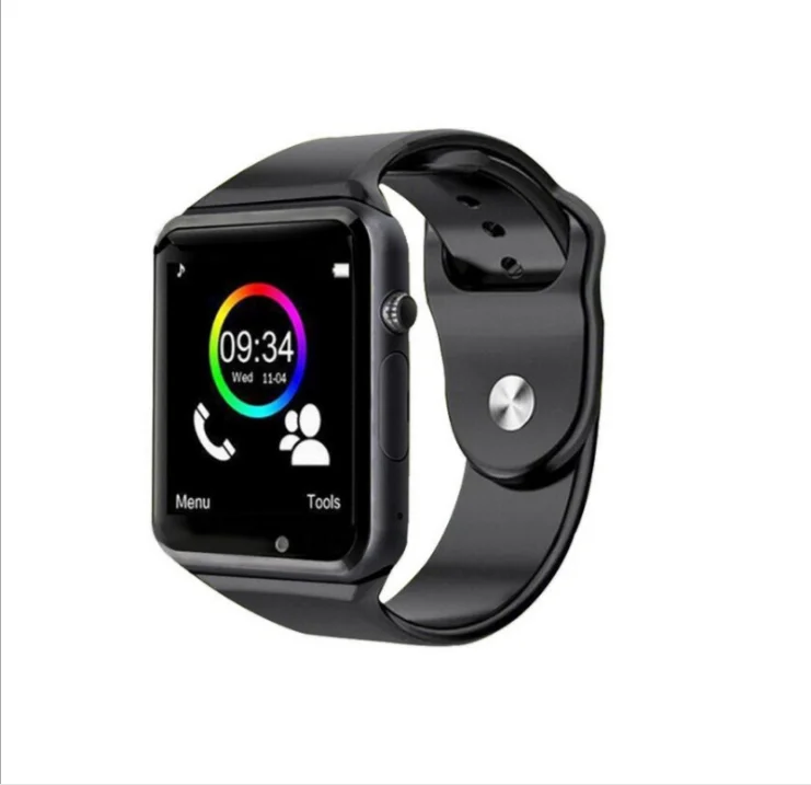 

A1 Smart Watch with sim card and sd card micro slot for iPhone iOS and android brand phones, Black;white;silver;gold;red;blue;green