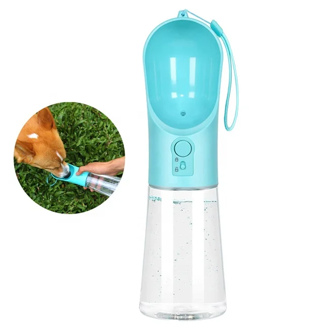 

Outdoor Dog Water Cup Large Capacity Leak Proof Portable 2 In 1 Travel Dog Water Feeding Bottle For Walking, Blue, pink