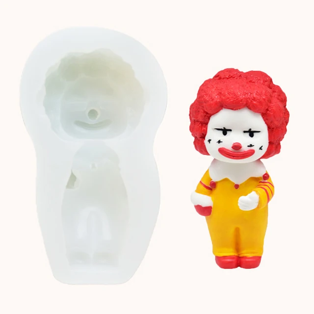 

Clown shape mold chocolate cake decoration silicone mold, White