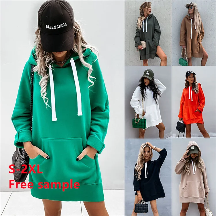 

Wholesale Hooded Women Plus Size Oversized Custom Blank Sweatshirts Dresses Hoodies Sweatshirt Dress, Picture