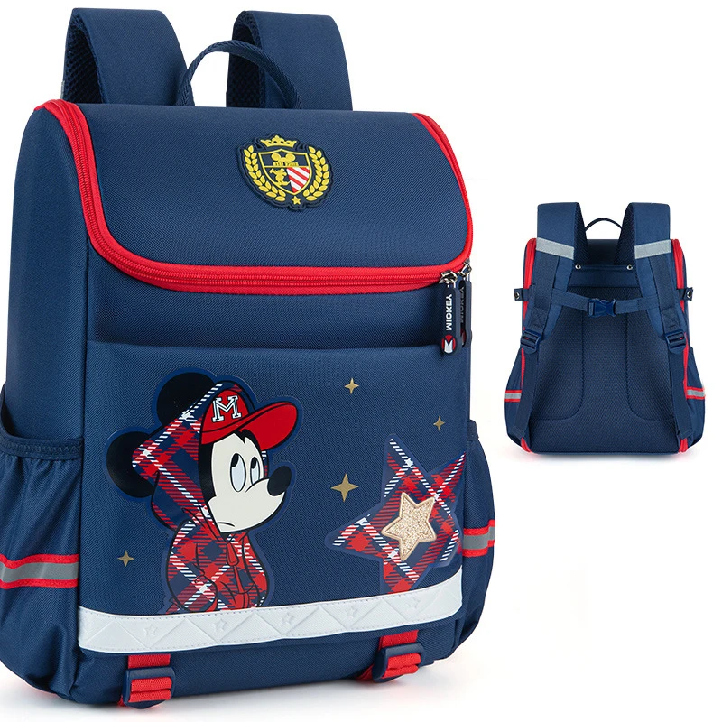 

Disney FAMA Factory Mickey Minnie Primary School Protect The Spine Children Waterproof School Bags Kids Student Backpack, Pink,blue