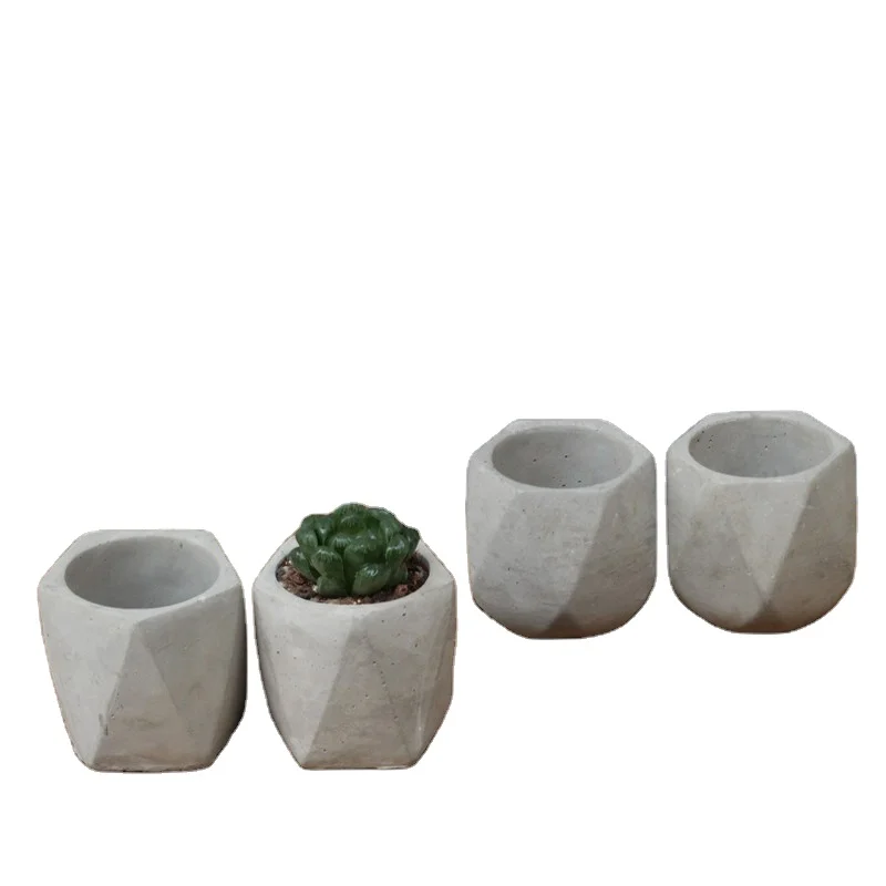 

Wholesale geometry simple nordic cheap cement flower pot for home decor, Natural