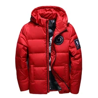 

2019 Winter Jacket Men Thermal Thick Coat Snow Red Black Parka Male Warm Outwear Fashion White Duck Down Jacket Men