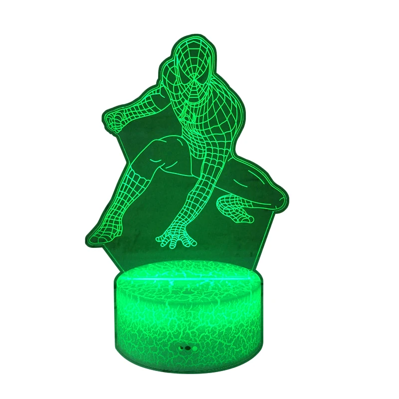 Spiderman 3d Night Light 7 Color Changing USB Desk lamp LED Touch switch Bar Light for Boys Kids Gifts