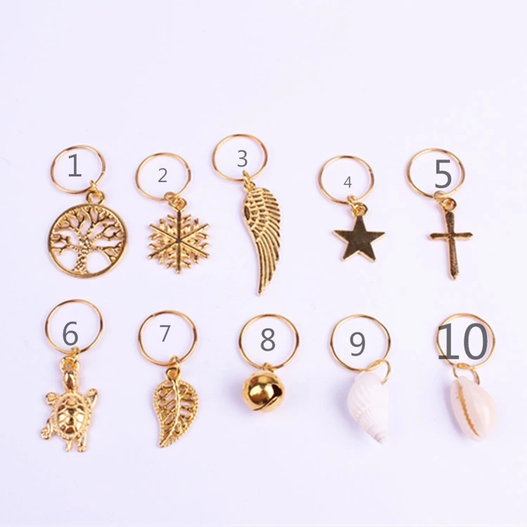 

leaf dread bead metal color braid hair beads for braiding hair, dreadlock jewelry, Picture