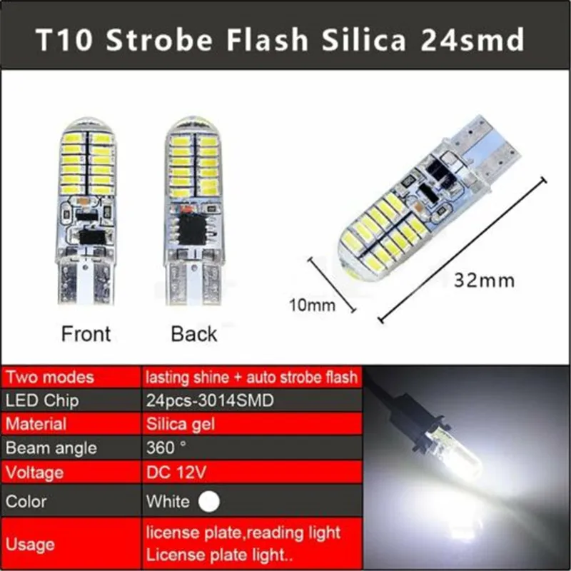 White SUMOZO 6 Pack T10 W5W 501 LED Bulb 2-SMD 3030 194 168 2825 Wedge T10 Light Car Interior Dashboard Bulb Sidelight Boot Lights Number Plate Bulb DC 12V 