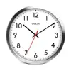 Wholesale promotional sweep slient retro unique10 inches simple aluminum frame round quartz wall clock for home decor